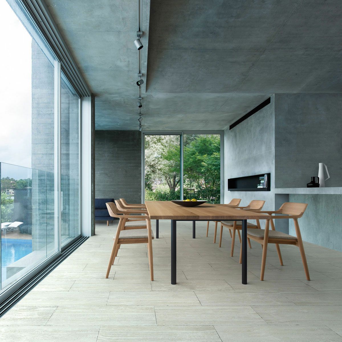 ホワイトオーク（NL-0）<br>M-06 Hallingdal グレー 2939<br>＊MALTA ダイニングテーブル 320（スチールレッグ）